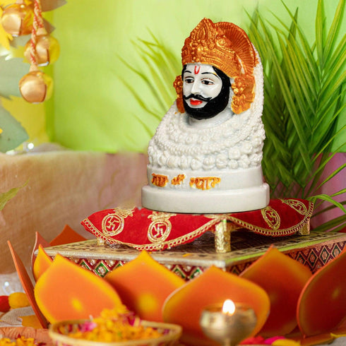 Gold White Khatushyam - The Earth Store - God Statue